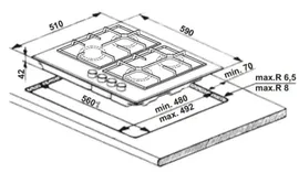 Варочная поверхность газовая WHIRLPOOL AKT 6465/NB